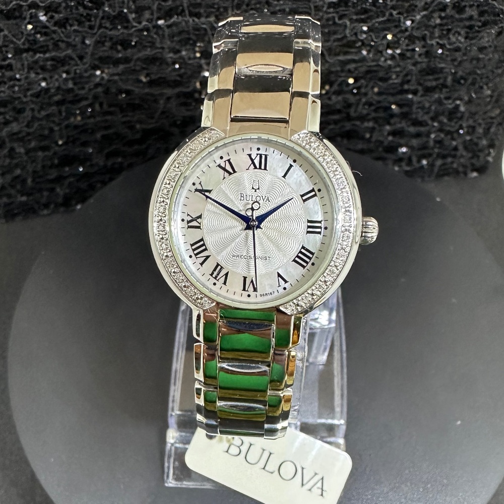 Women's (NWT) Bulova Precisionist w/Mother-of-Pearl Face and Crystal Bezel